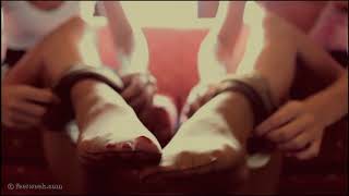 2 Ladies footsie in nylons