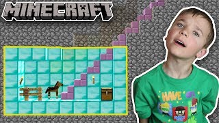 Minecraft: BUILD A SECRET HORSE STABLES CHALLENGE!!!