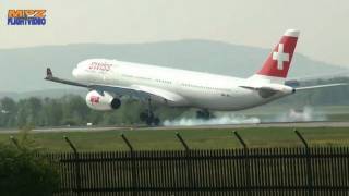 ✈ Zurich Airport Spotting - SIA Airbus A380 landing - United B767 - Swiss A340 - 1080p