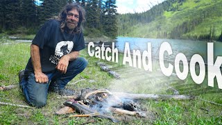 Catch And Cook Without Tools Day 23 & 24 Of 30 Day Survival Challenge Canadian Rockies