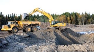 Komatsu PC450LC-7 - Volvo A40 - Cat D8N