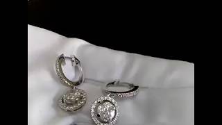 Серьги из белого золота с бриллиантами или фианитами