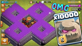 10000 golem attack in clash of clans OMG heaviest attack ever in coc history