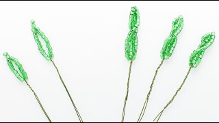 Роза из бисера. Урок 4 - Чашелистики / Beaded rose. Lesson 4 - Sepals