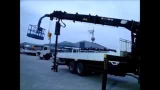 Тросовый кран Hiab 190TM с люлькой и буром на базе Daewoo Novus 270PS