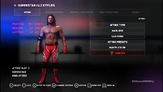 WWE 2K18 Aj Styles New 2018 Red PHENOMENAL 1 Tights Attire