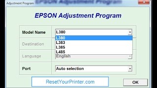 EPSON L380 Reset /Epson L380 Adjustment Program