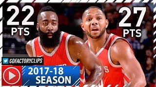 James Harden & Eric Gordon Full Highlights vs Grizzlies (2017.10.23) - 49 Pts Total