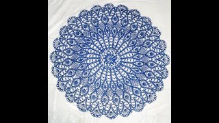 Салфетка крючком 15 часть (53 - 55 ряды). Процесс вязания. Doily