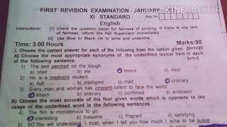 11th 1st revision English question paper 2020