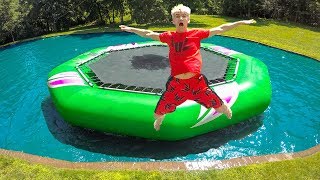 WORLDS BIGGEST INFLATABLE BACKYARD WATER TRAMPOLINE!!