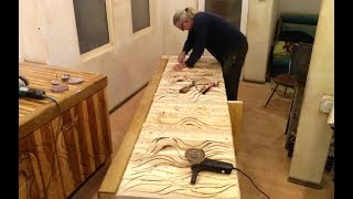 Резная мебель Carved furniture мебель для мастерской, резьба по дереву с помощью болгарки
