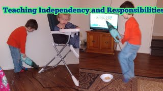 Dominic learning about being independent and responsibilities.