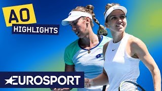 Simona Halep vs Elise Mertens Highlights | Australian Open 2020 Round 4 | Eurosport