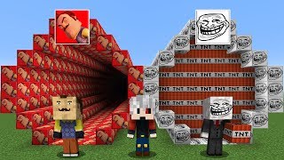 HELLO NEIGHBOR VS TROLL TÜNEL ŞANS BLOKLARI - Minecraft