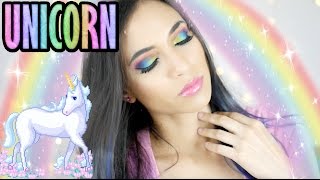 ?MAQUILLAJE MAGICO DE UNICORNIO Y ARCOIRIS | UNICORN AND RAINBOW MAGICAL MAKEUP  | IVEDOLLTV