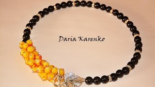 DIY Шикарное осеннее колье из бусин. Мастер класс