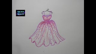 Как нарисовать РОЗОВОЕ ПЛАТЬЕ/375/How to draw a BEAUTIFUL DRESS