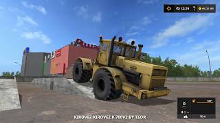 Farming Simulator 2017. Карта Россия. Трактор Кировец К-700А. Плуг  ПЛН 8-35.