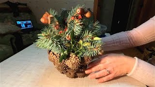 Как сделать декоративную корзину из шишек своими руками