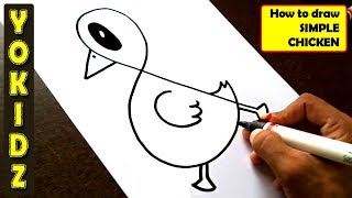 How to draw SIMPLE CHICKEN