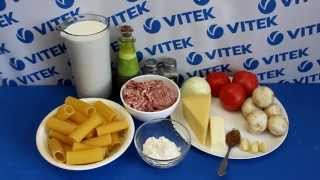 Рецепт приготовления каннеллони с фаршем и грибами в мультиварке VITEK VT-4216 CM