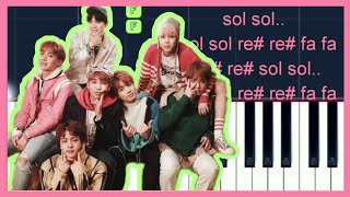 BTS (방탄소년단) '봄날 Spring Day /piano con notas musicales / fácil