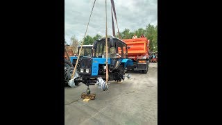 Погрузка тракторов МТЗ в самосвалы Volvo