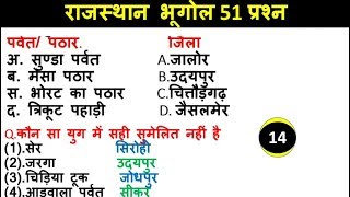 Rajasthan Gk 51 previous year exam questions for lab assistant, RPSC exam,rsmssb