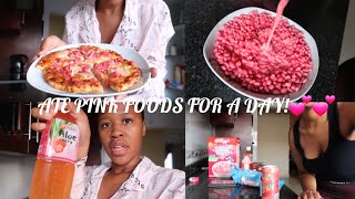 I ate PINK FOODS ONLY for a day ? | Botswana YouTuber