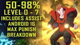 Dragon ball FighterZ Android 16 Extended Combo Full Guide (After Patch) [Level 0 - 7]