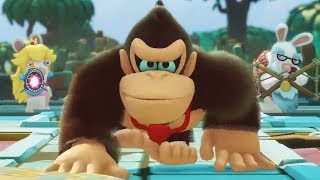 FIRST LOOK GAMEPLAY of Donkey Kong Adventure DLC Part 1! [Mario + Rabbids Kingdom Battle]