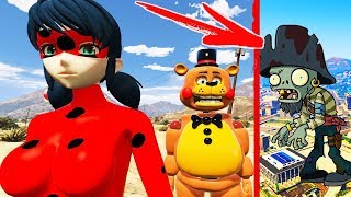 ЛЕДИ БАГ И ЗОМБИ АПОКАЛИПСИС - ГДЕ АНИМАТРОНИКИ? - ГТА 5 МОДЫ FNAF Аnimation GTA 5 MODS Multi Pulti