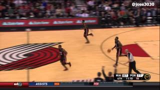 LeBron James Blocks Raymond Felton From Behind - Heat @ Blazers 3/1/2012