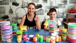 СДЕЛАЛИ ГИГАНТСКИЙ СЛАЙМ?ЛИЗУН ИЗ 60 РАЗНЫХ СЛАЙМОВ?СМЕШАЛИ СТАРЫЕ СЛАЙМЫ В БОЛЬШОЙ СЛАЙМ ЛИЗУН