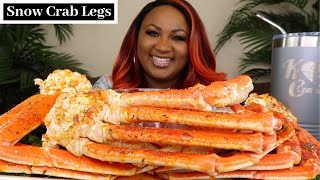 SEAFOOD BOIL MUKBANG , SNOW CRAB LEGS +  DIPPIN DASH BUTTER SAUCE