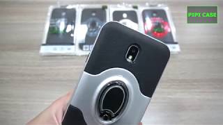 ỐP LƯNG DA RING SAMSUNG J7 PRO MÀU XANH BẠC
