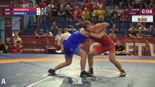 1/8 GR - 63 kg: A. EROKHIN (RUS) df. N. BUSCHNER (GER) by VSU, 8-0
