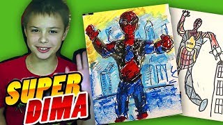 Костюм ЖЕЛЕЗНОГО Человека Паука / Как нарисовать человека паука с Супер Дима
