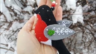 Felt Bullfinch DIY. Снегирь из фетра, мастер-класс.