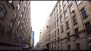 ?Лучшие места в Москве - Центральная часть города! На машине по центру.Russia Moscow!