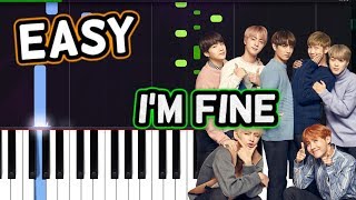 BTS (방탄소년단) -"I'm Fine" 100% EASY PIANO TUTORIAL