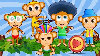 Five Little Monkeys Jumping on the Bed - Nursery Rhymes for Children by Kids songs TV