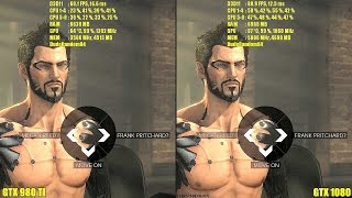 Deus Ex Mankind Divided 1080p GTX 1080 Vs GTX 980 TI Frame Rate Comparison