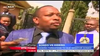 Nairobi Governor Evans Kidero and Senator Mike Sonko in a violent confrontation in parliament