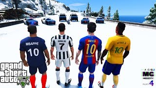 CRISTIANO RONALDO VS NEYMAR VS MESSI VS MBAPPE #4 ( GTA 5 Mods )