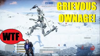 Star Wars Battlefront 2 - General Grievous COMPLETELY destroys Hoth! General Grievous Killstreak!