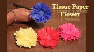 Diwali Craft - Tissue Paper flower Tutorial | How to make Tissue paper flower