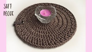 Круглая салфетка крючком | Ковер из шнура | Free crochet pattern