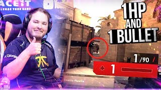 FLUSHA INSANE 1HP AND 1 BULLET CLUTCH! SKADOODLE 1V3! BEST OF TWITCH CS:GO #210